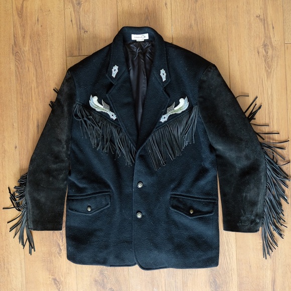 Kansai Yamamoto Suede/Wool Fringe Jacket  M Japan - Picture 2 of 8